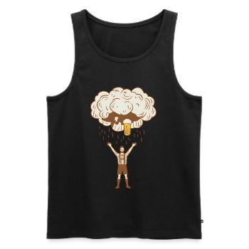 Bierregen Jubel Illustration Shoppegewitter - Männer Premium Bio Tank Top - Schwarz - Vorne - AI Model Male 178 light (178cm)
