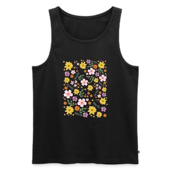 Watercolor Floral Magic Pattern - Men's Premium Organic Tank Top - black - Front - AI Model Male 178 light (178cm)