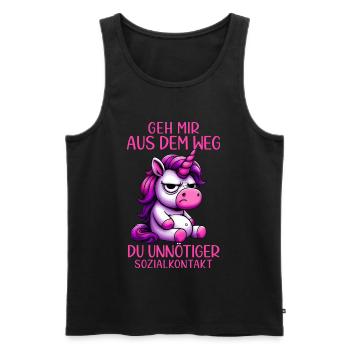 Get out of my way, you unnecessary social contact - Men's Premium Organic Tank Top - black - Front - AI Model Male 178 light (178cm)