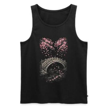 Cherry Blossom Sakura Cherry Blossom - Men's Premium Organic Tank Top - black - Front - AI Model Male 178 light (178cm)