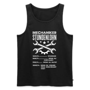 Mechaniker Stundenlohn Kfz Auto Werkstatt - Männer Premium Bio Tank Top - Schwarz - Vorne - Michal (187cm)