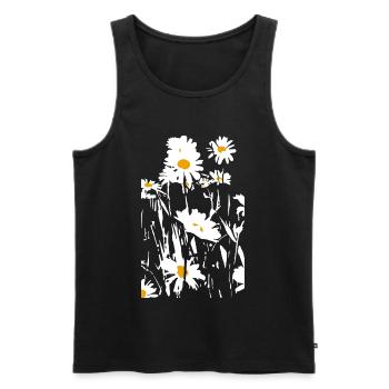 DAISIES - Men's Premium Organic Tank Top - black - Front - Michal (187cm)