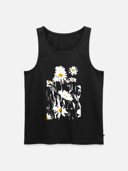 DAISIES - Men's Premium Organic Tank Top - black