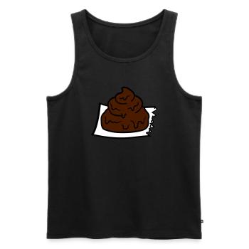 haeufchen comic heap shit torn off stueck - Men's Premium Organic Tank Top - black - Front - AI Model Male 178 light (178cm)