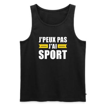 je peux pas j'ai sport - Débardeur bio Premium Homme - noir - Devant - Michal (187cm)