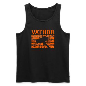 Vathor Father Hero Papa Thor - Men's Premium Organic Tank Top - black - Front - Michal (187cm)