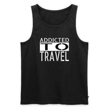 humour artistique cadeau typographie geek tour eiffel - Débardeur bio Premium Homme - noir - Devant - Michal (187cm)