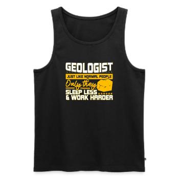 Geologists, like normal humans, are rock seekers - Men's Premium Organic Tank Top - black - Front - AI Model Male 178 light (178cm)