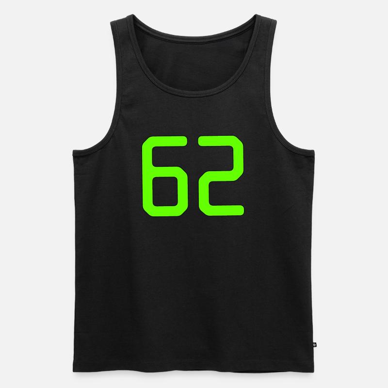 Anzahl 62 - Männer Premium Bio Tank Top - Schwarz