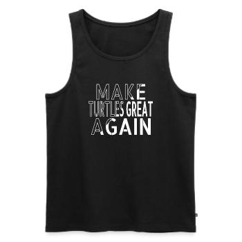 green fun awesome blue sea turtle gift idea - Men's Premium Organic Tank Top - black - Front - Michal (187cm)