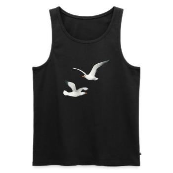 lustige Möwen - Männer Premium Bio Tank Top - Schwarz - Vorne - AI Model Male 178 light (178cm)