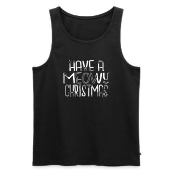 cat face tshirts cat collage tshirts bow tie - Men's Premium Organic Tank Top - black - Front - AI Model Male 178 light (178cm)