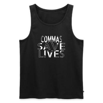 reading book lover blogging article writing cups - Männer Premium Bio Tank Top - Schwarz - Vorne - Michal (187cm)