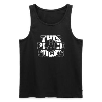 Statement Alien Pun Aliens Cool Aesthetic All - Men's Premium Organic Tank Top - black - Front - AI Model Male 178 light (178cm)