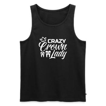 Crazy Crown Lady - Dentiste expert en humour dentaire - Débardeur bio Premium Homme - noir - Devant - Michal (187cm)