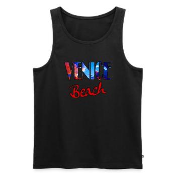Sunset Beach Vibes - Men's Premium Organic Tank Top - black - Front - AI Model Male 178 light (178cm)