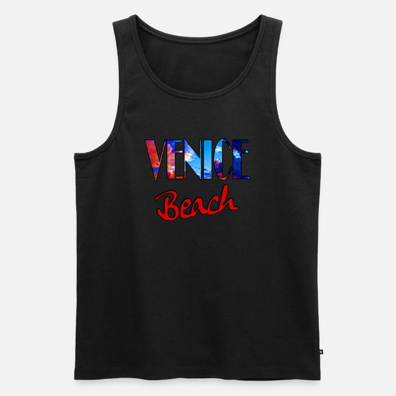 Sunset Beach Vibes - Männer Premium Bio Tank Top - Schwarz