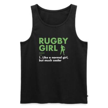 Sport Girl Définition Rugby - Débardeur bio Premium Homme - noir - Devant - Michal (187cm)