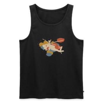 Hubschrauber Helikopter Retro Bunt - Männer Premium Bio Tank Top - Schwarz - Vorne - Michal (187cm)