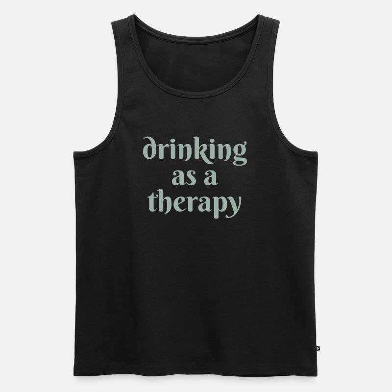 drinking as a therapy - Männer Premium Bio Tank Top - Schwarz
