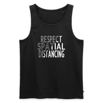 alien spaceship funny sayings alien lover - Men's Premium Organic Tank Top - black - Front - AI Model Male 178 light (178cm)