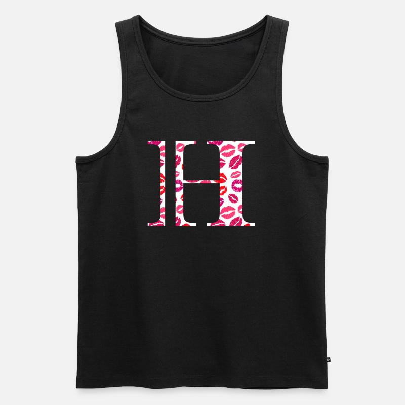 Buchstabe h Küsse - Männer Premium Bio Tank Top - Schwarz
