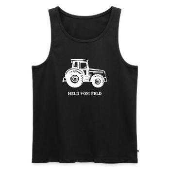 Traktor Held vom Feld - Männer Premium Bio Tank Top - Schwarz - Vorne - AI Model Male 178 light (178cm)