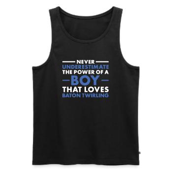 Twirler Never Underestimate The Power Of A Boy - Men's Premium Organic Tank Top - black - Front - AI Model Male 178 light (178cm)