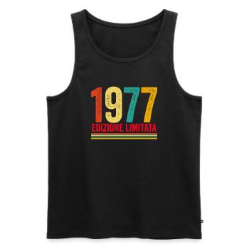 1977 rétro vintage anniversaire version italia - Débardeur bio Premium Homme - noir - Devant - Michal (187cm)