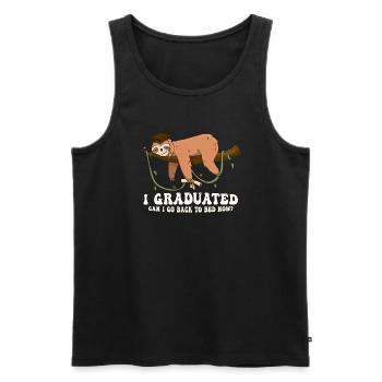 I Graduated Can I Go Back To Bed Now Shirts Funny - Men's Premium Organic Tank Top - black - Front - Michal (187cm)