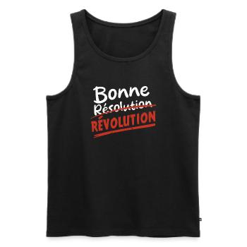 Révolution - Débardeur bio Premium Homme - noir - Devant - Michal (187cm)