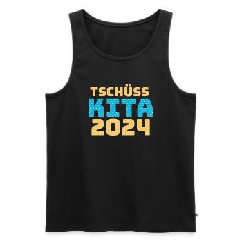 Tschüss Kita 2024 - Männer Premium Bio Tank Top - Schwarz - Vorne - AI Model Male 178 light (178cm)