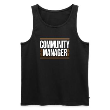 Community Manager - Débardeur bio Premium Homme - noir - Devant - Michal (187cm)