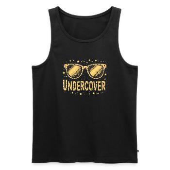 Funny Sunglasses and Undercover Speech Costume - Men's Premium Organic Tank Top - black - Front - AI Model Male 178 light (178cm)