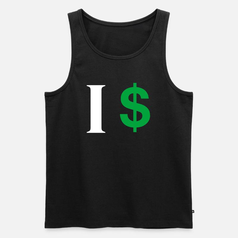 Buchstabe i Dollar - Männer Premium Bio Tank Top - Schwarz