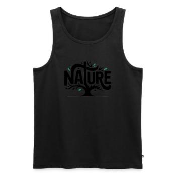 Nature - Cool Natural Logo - Men's Premium Organic Tank Top - black - Front - Michal (187cm)
