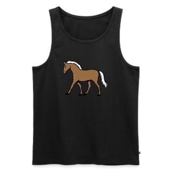Horse Running Goes Rider Cartoon Riding Cute Comic - Men's Premium Organic Tank Top - black - Front - Michal (187cm)