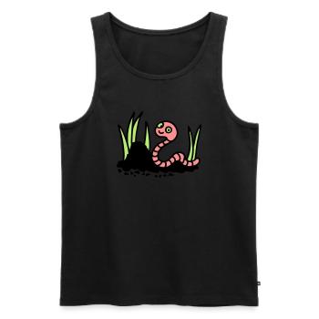 Regenwurm Erde - 3 - Männer Premium Bio Tank Top - Schwarz - Vorne - Michal (187cm)