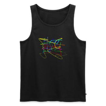 Buntes zum Quadrat - Männer Premium Bio Tank Top - Schwarz - Vorne - Michal (187cm)