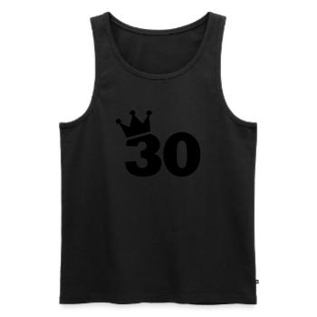 30 - Men's Premium Organic Tank Top - black - Front - AI Model Male 178 light (178cm)
