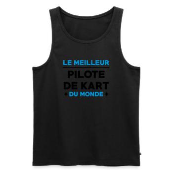 Karting / Kart / Automobile / Sport / Voiture - Débardeur bio Premium Homme - noir - Devant - Michal (187cm)