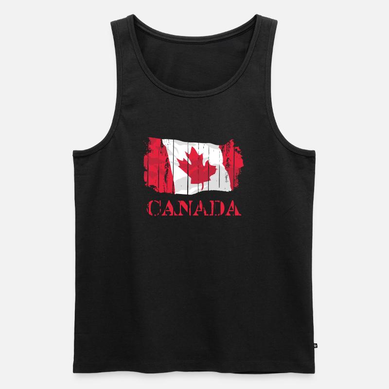 Canada Flag - Männer Premium Bio Tank Top - Schwarz