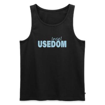 INSEL USEDOM - Männer Premium Bio Tank Top - Schwarz - Vorne - AI Model Male 178 light (178cm)
