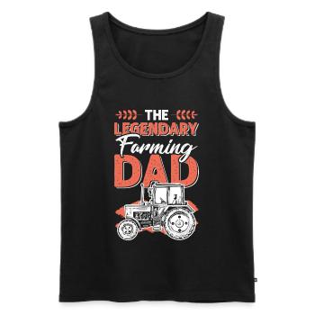 Legende Farmer Papa - Männer Premium Bio Tank Top - Schwarz - Vorne - Michal (187cm)