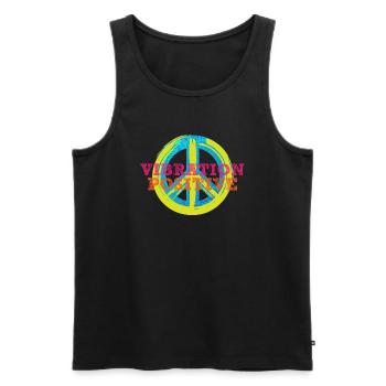T-shirt vibration positive. - Débardeur bio Premium Homme - noir - Devant - AI Model Male 178 light (178cm)