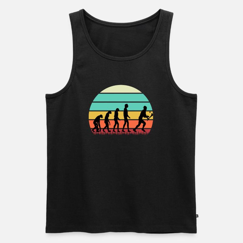 Die Evolution von Hurling - Männer Premium Bio Tank Top - Schwarz