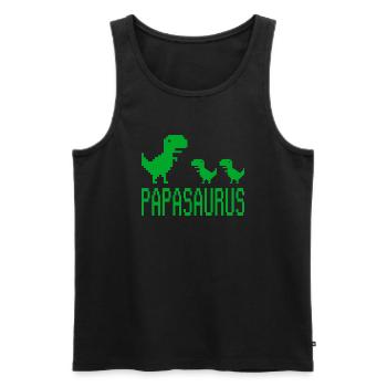 Papa Father Papasaurus retro - Men's Premium Organic Tank Top - black - Front - AI Model Male 178 light (178cm)