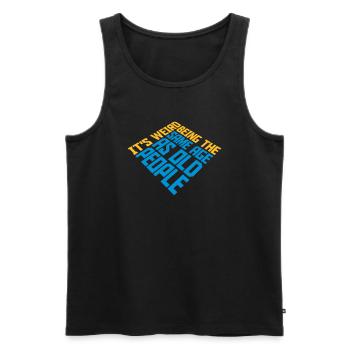being old people age - Men's Premium Organic Tank Top - black - Front - Michal (187cm)