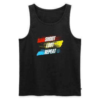 Shoot Loot Repeat - Men's Premium Organic Tank Top - black - Front - Michal (187cm)
