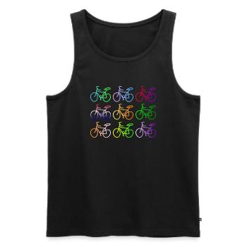 Bike scribble. - Men's Premium Organic Tank Top - black - Front - AI Model Male 178 light (178cm)